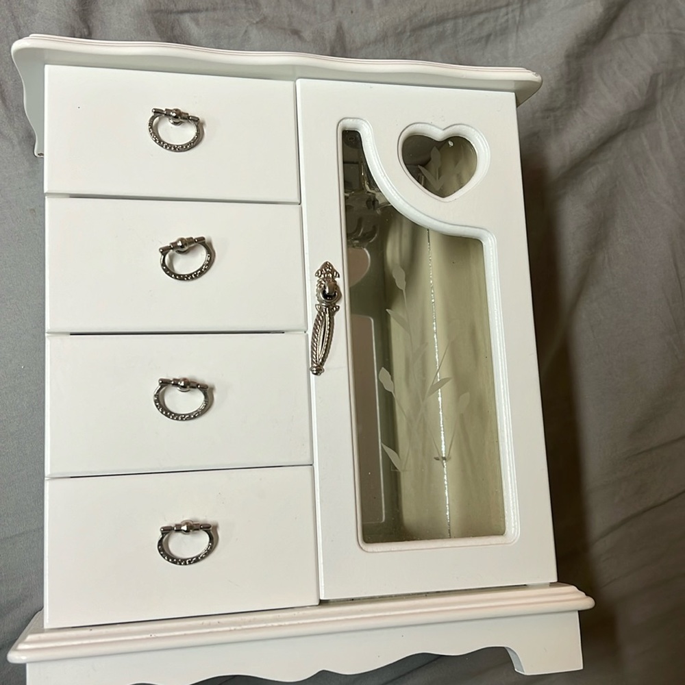 tiny white jewelry drawer